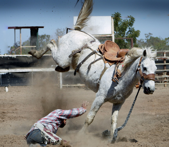 rodeo horse throwing rider